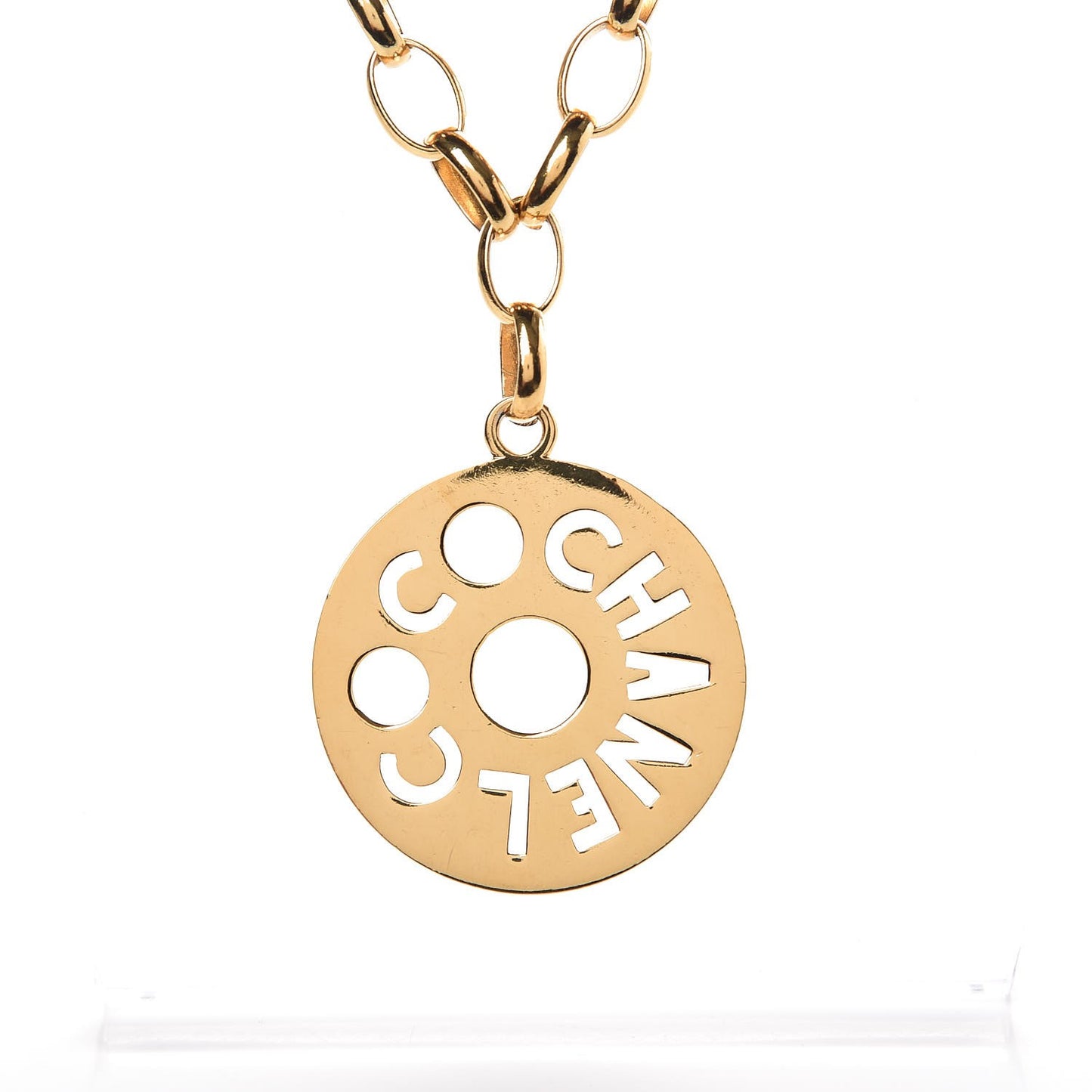 Medallion Long Chain Necklace Gold
