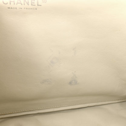 Chanel Washed Caviar Quilted Maxi Single Flap White 12 of 13