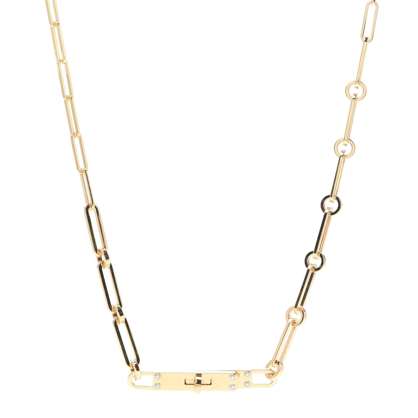 18K Yellow Gold Diamond PM Kelly Chaine Double Tour Necklace