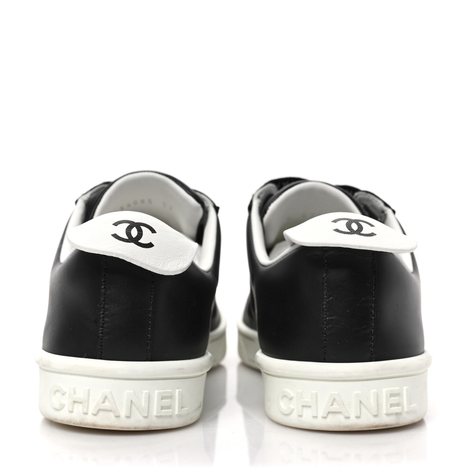 Chanel Calfskin CC Womens Sneakers 37 Black 5 of 10