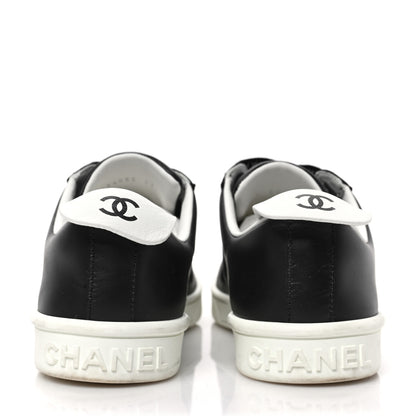 Chanel Calfskin CC Womens Sneakers 37 Black 5 of 10