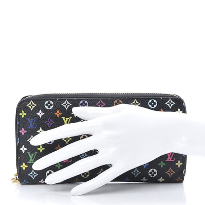 Louis Vuitton Monogram Multicolor Zippy Wallet Black Violet 2 of 9