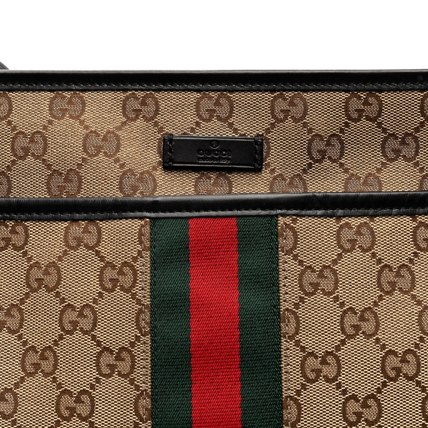 GG Monogram Web Flat Messenger Bag Black