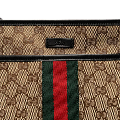 Gucci GG Monogram Web Flat Messenger Bag Black 8 of 10