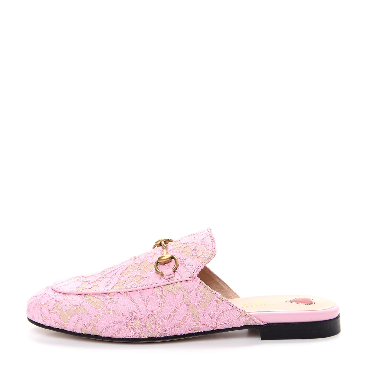 Gucci Lace Malaga Kid Womens Princetown Slippers 36.5 Sugar Pink Skin Rose 1 of 10