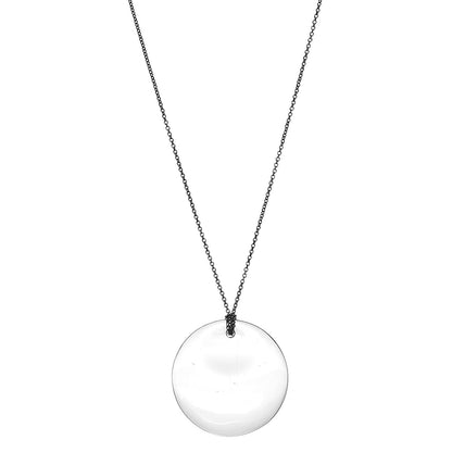 Tiffany Platinum Rock Crystal Elsa Peretti Disc Pendant Necklace 1 of 7