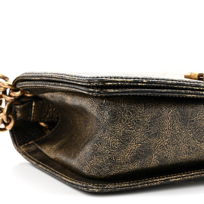 Chanel Cracked Metallic Calfskin Quilted Medium Boy Flap Gold 9 of 10