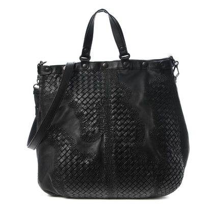 Bottega Veneta Lambskin Intrecciato Embroidered Tote Black 1 of 10