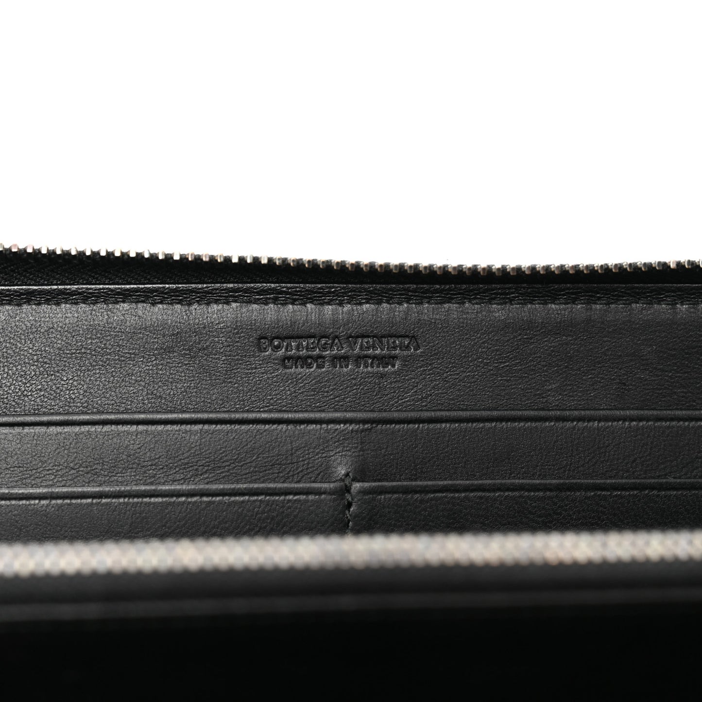 Nappa Intrecciato Zip Around Wallet Black