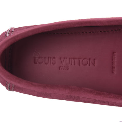 Louis Vuitton Suede Damier Shade Moccasin Loafers 9.5 Framboise 3 of 5