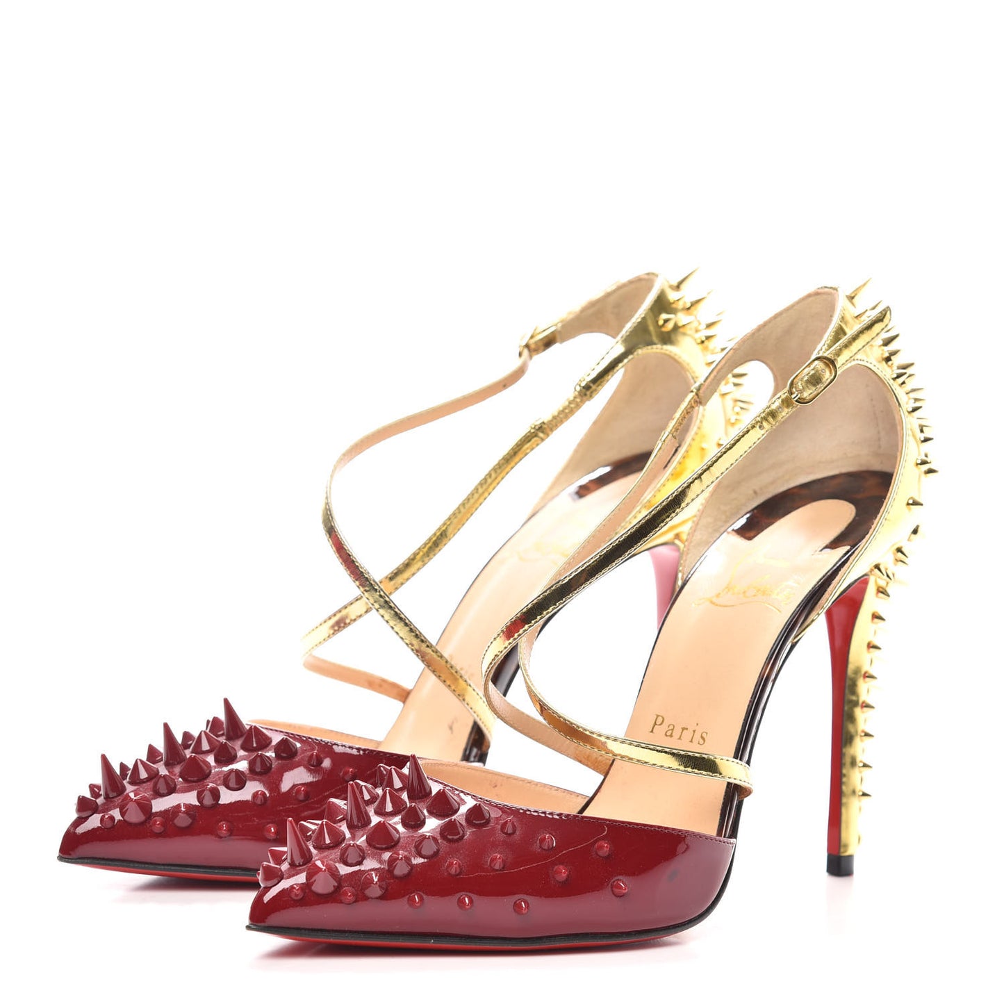 Patent Goldocross Spike 100 Pumps 37.5 Carmin