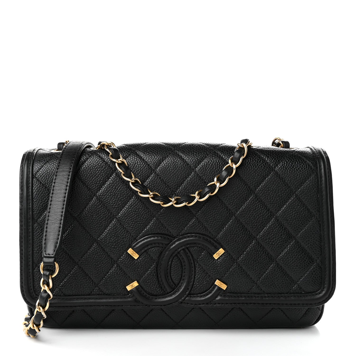 Chanel Caviar Quilted Medium CC Filigree Flap Black 1 of 10