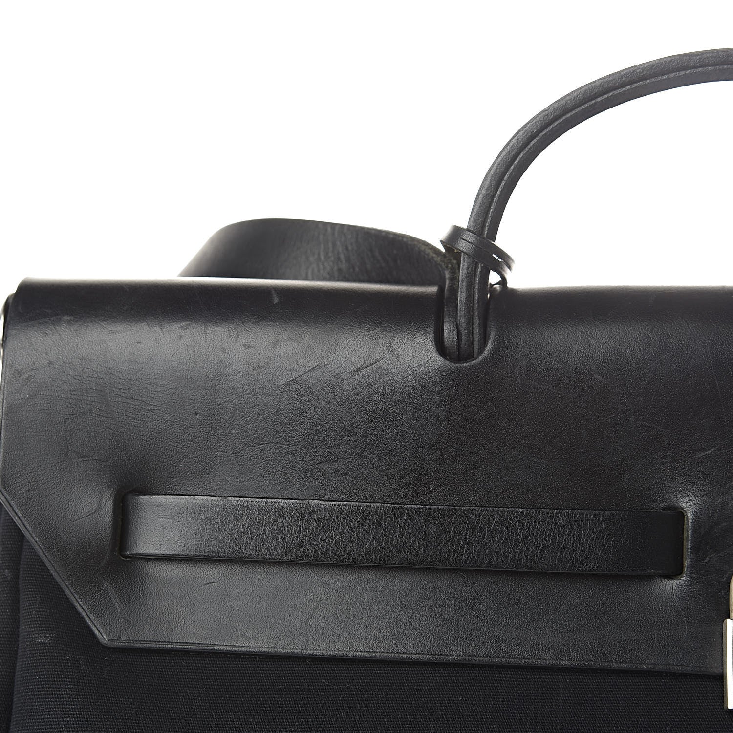 Hermes Toile Vache Calfskin Herbag 39 MM Black 10 of 15