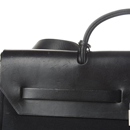 Hermes Toile Vache Calfskin Herbag 39 MM Black 10 of 15