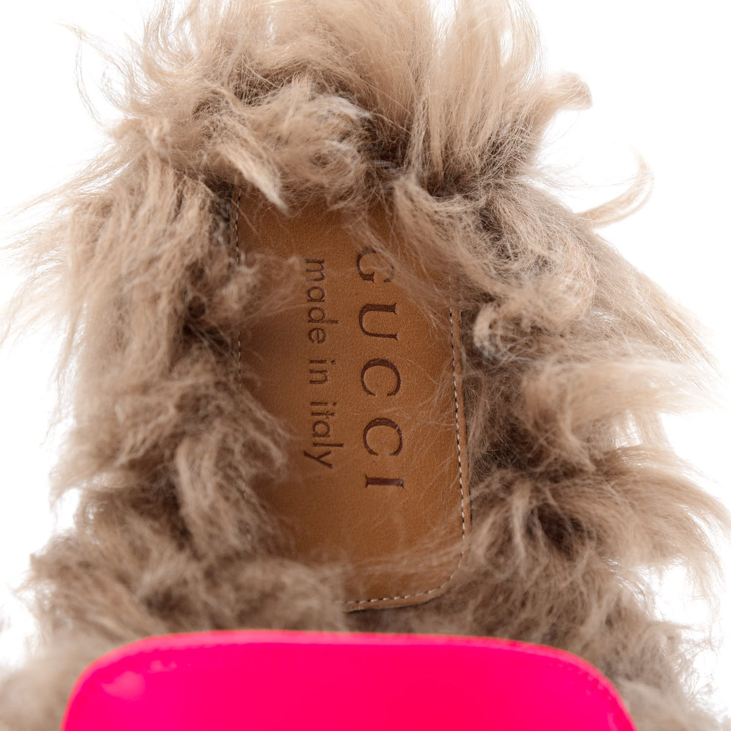 Calfskin Fur Mens Princetown Slippers 9 Fuxia Fluo Natural