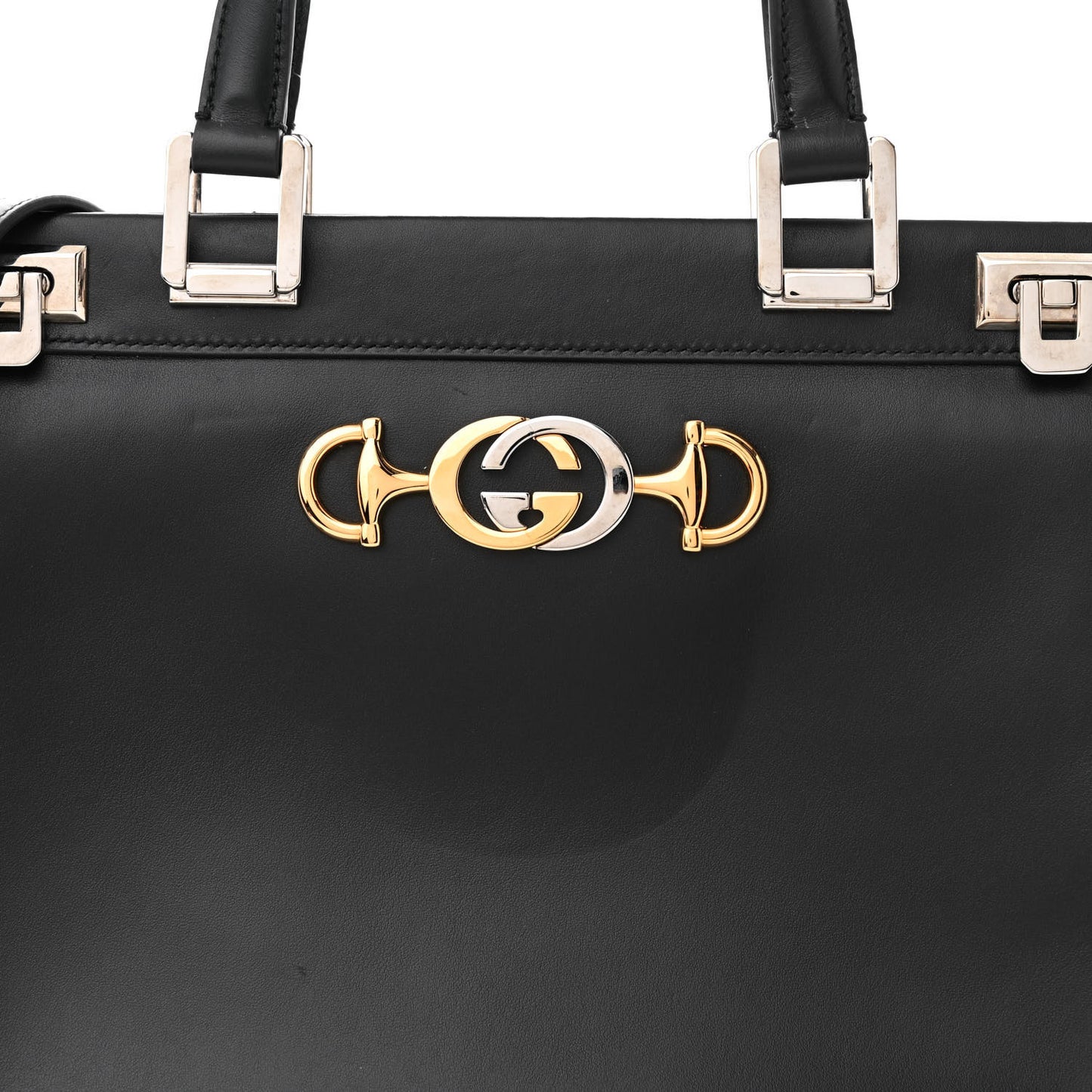 Smooth Calfskin Medium Zumi Top Handle Bag Black