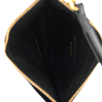 Saint Laurent Grain De Poudre Chevron Monogram Large Bill Pouch Black 5 of 11