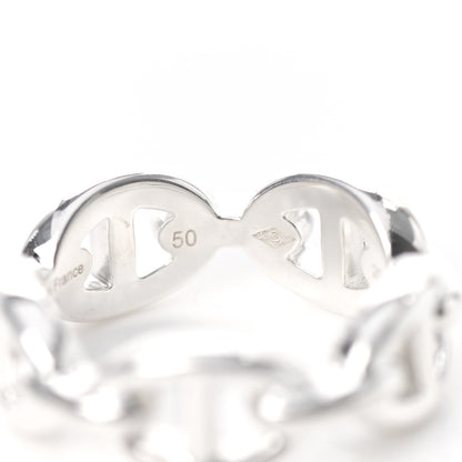 Hermes Sterling Silver PM Chaine d'Ancre Enchainee Band Ring 50 5.25 6 of 9