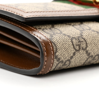 Gucci GG Supreme Monogram Azalea Calfskin Web Jackie 1961 Chain Wallet Beige Ebony Brown Sugar 10 of 14