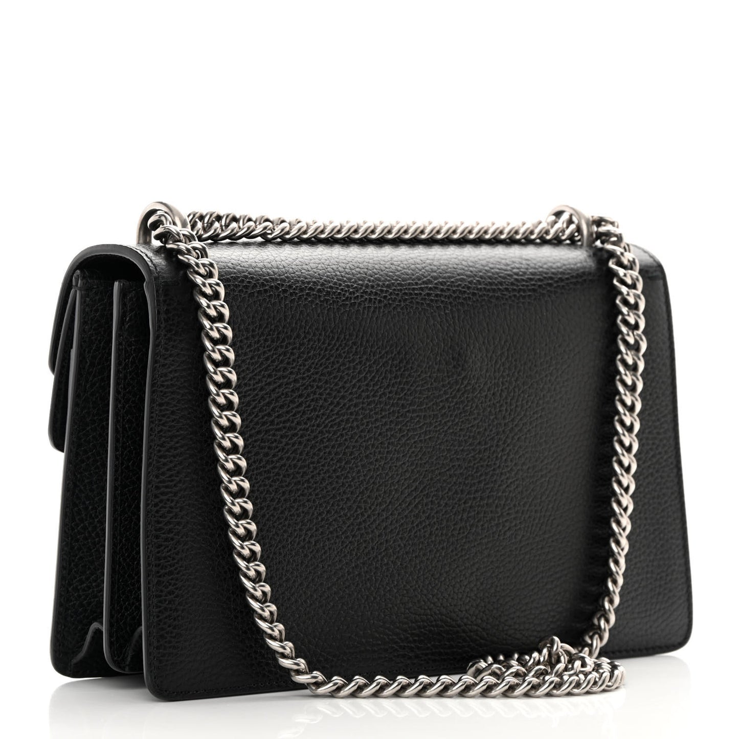 Pebbled Calfskin Small Dionysus Shoulder Bag Black