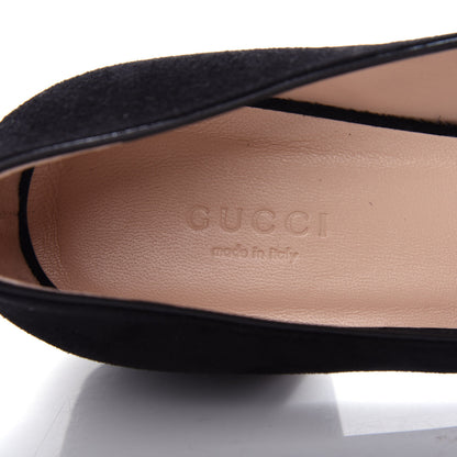 Gucci Kid Scamosciato GG Marmont Fringe 25mm Loafer Pumps 39 Black 8 of 11