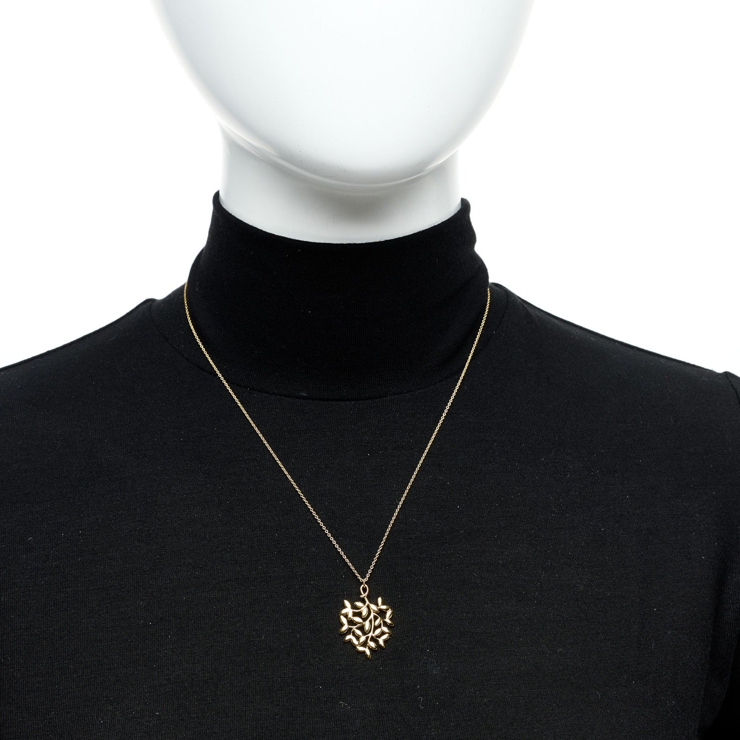 Tiffany 18K Yellow Gold Small Paloma Picasso Olive Leaf Pendant Necklace 2 of 5