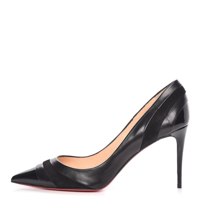 Christian Louboutin Nappa Patent Veau Velours Eklectica 85 Pumps 39 Black 1 of 8