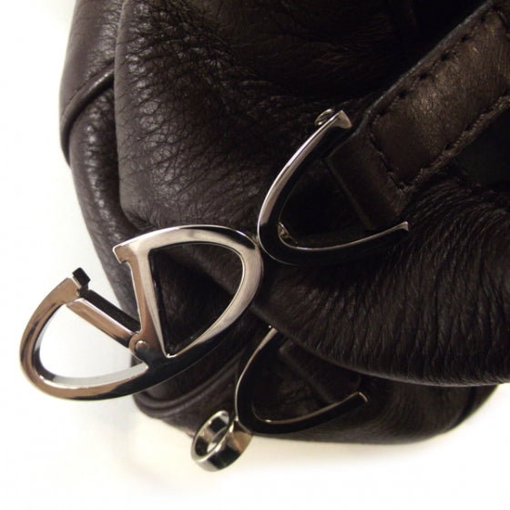 Valentino Garavani Leather Pleated Satchel Brown 8 of 8