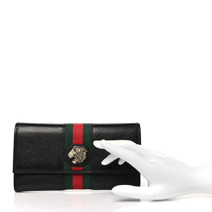 Gucci Calfskin Web Rajah Continental Wallet Black 2 of 9