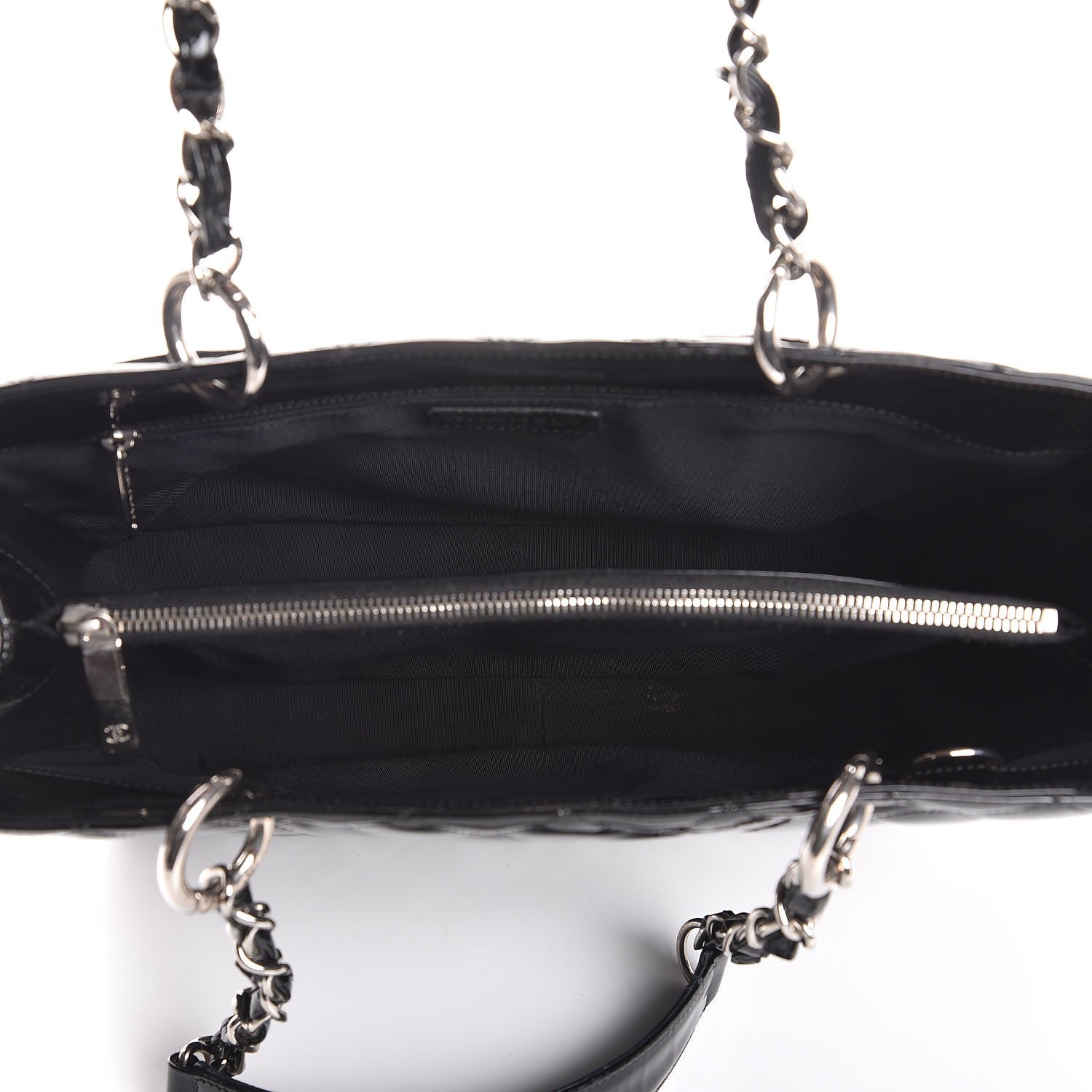Chanel Patent Quilted Grand Shopping Tote GST Black 5 of 7