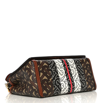 Burberry E-Canvas Monogram Stripe Hackberry Crossbody Bag Bridle Brown 4 of 15