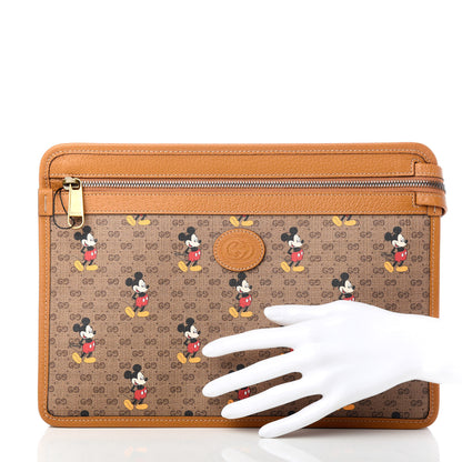 Gucci X DISNEY Mini Vintage GG Supreme Monogram Mickey Mouse Documents Holder Beige Vintage Sun Oil 2 of 7