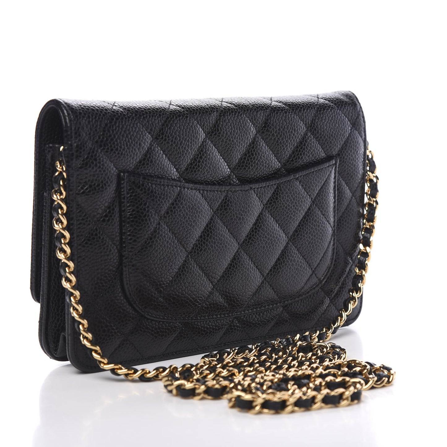 Caviar Quilted Wallet On Chain WOC Black