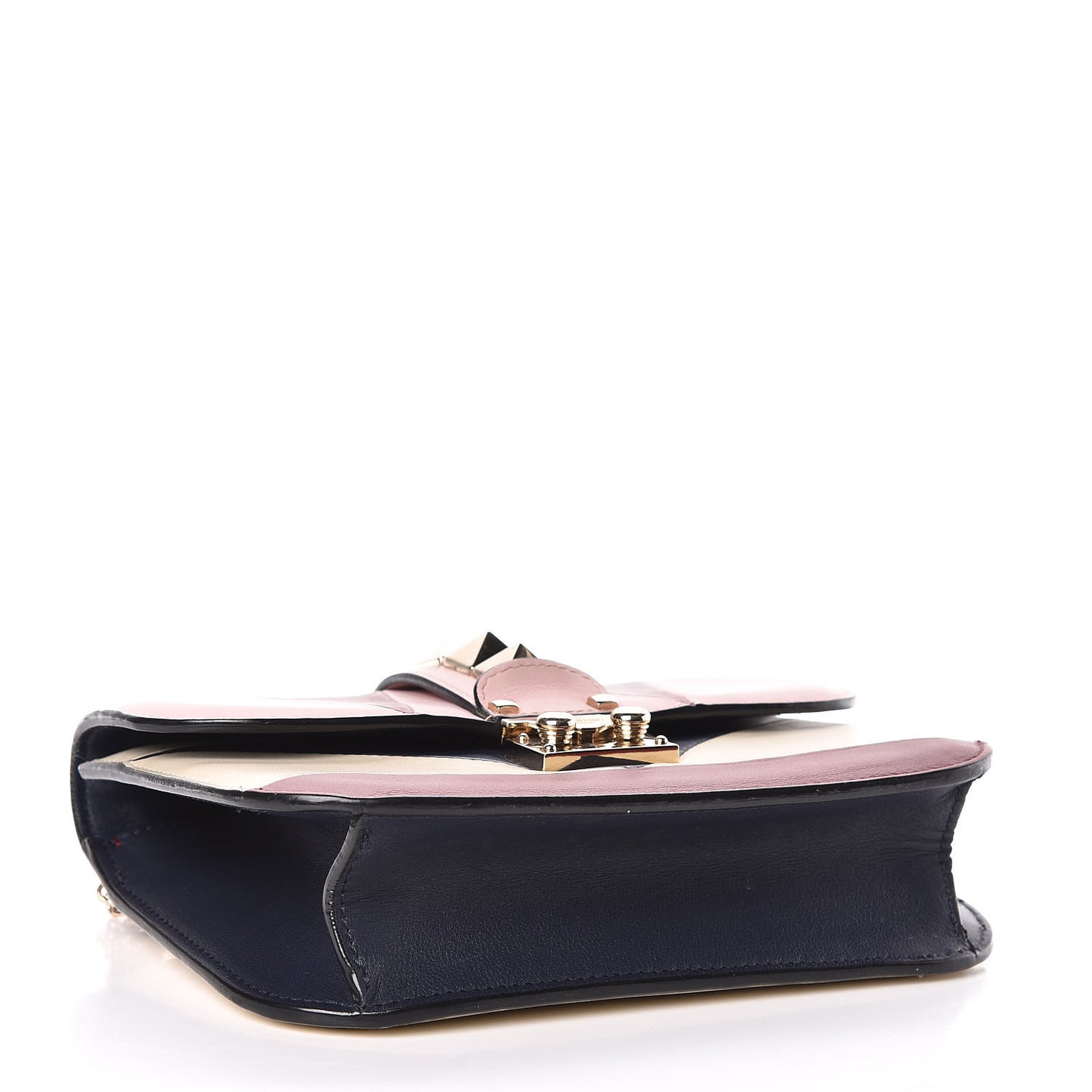 Vitello Colorblock Small Glam Lock Rockstud Flap Multicolor
