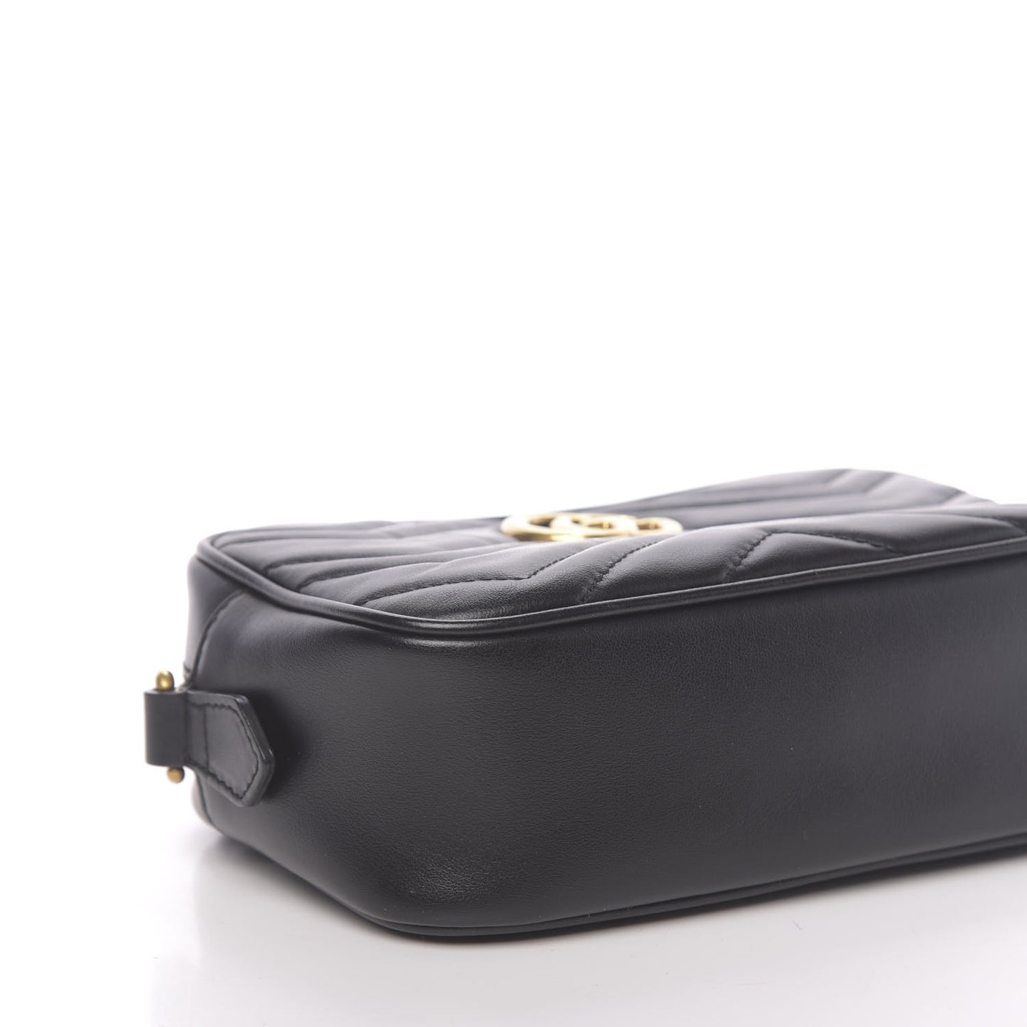Calfskin Matelasse Mini GG Marmont Chain Shoulder Bag Black