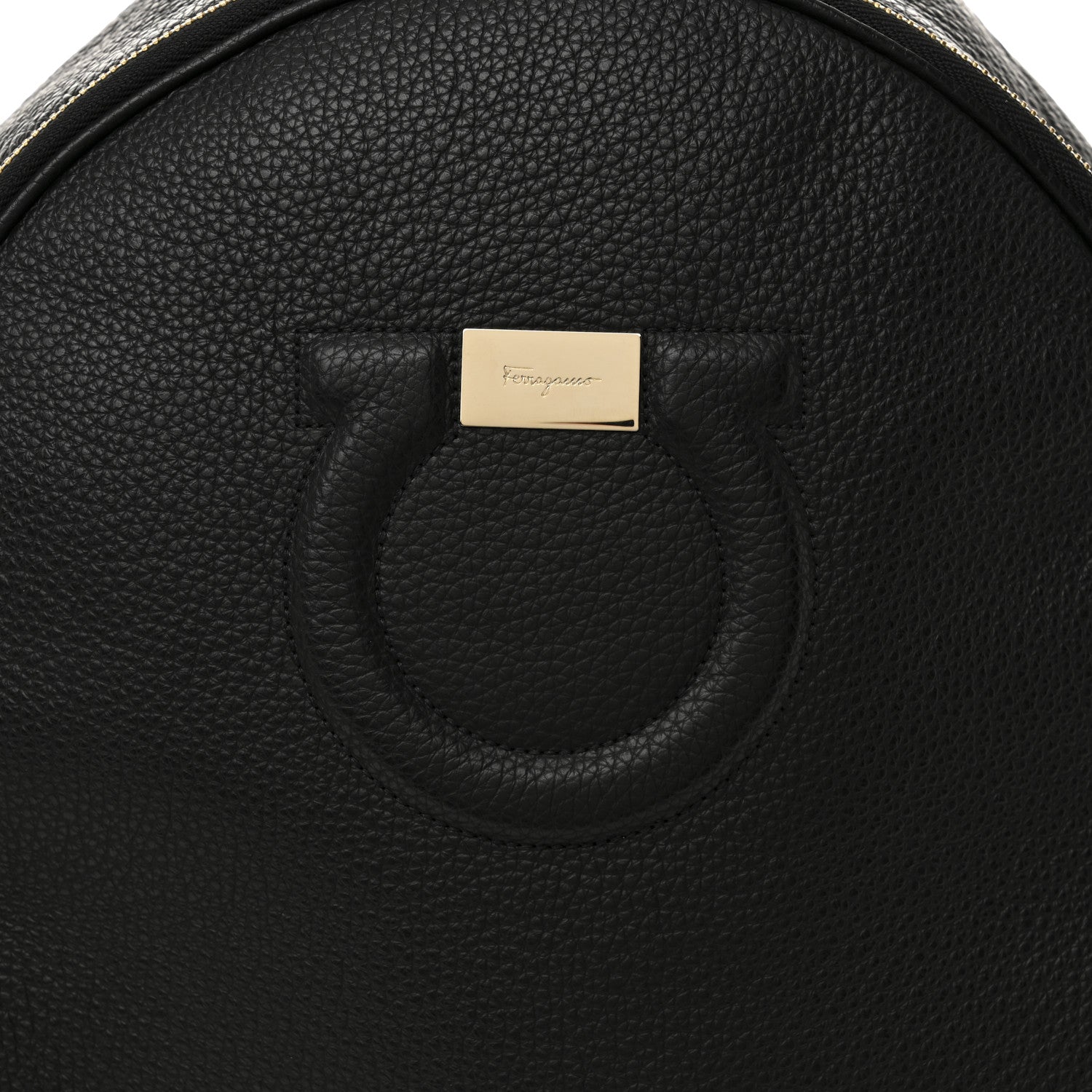 Salvatore Ferragamo Calfskin Gancio XL City Backpack Black 7 of 9