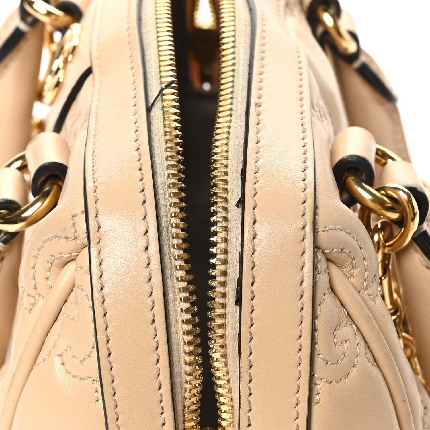 Gucci Calfskin GG Matelasse Mini Bowler Bag Naturale 11 of 11