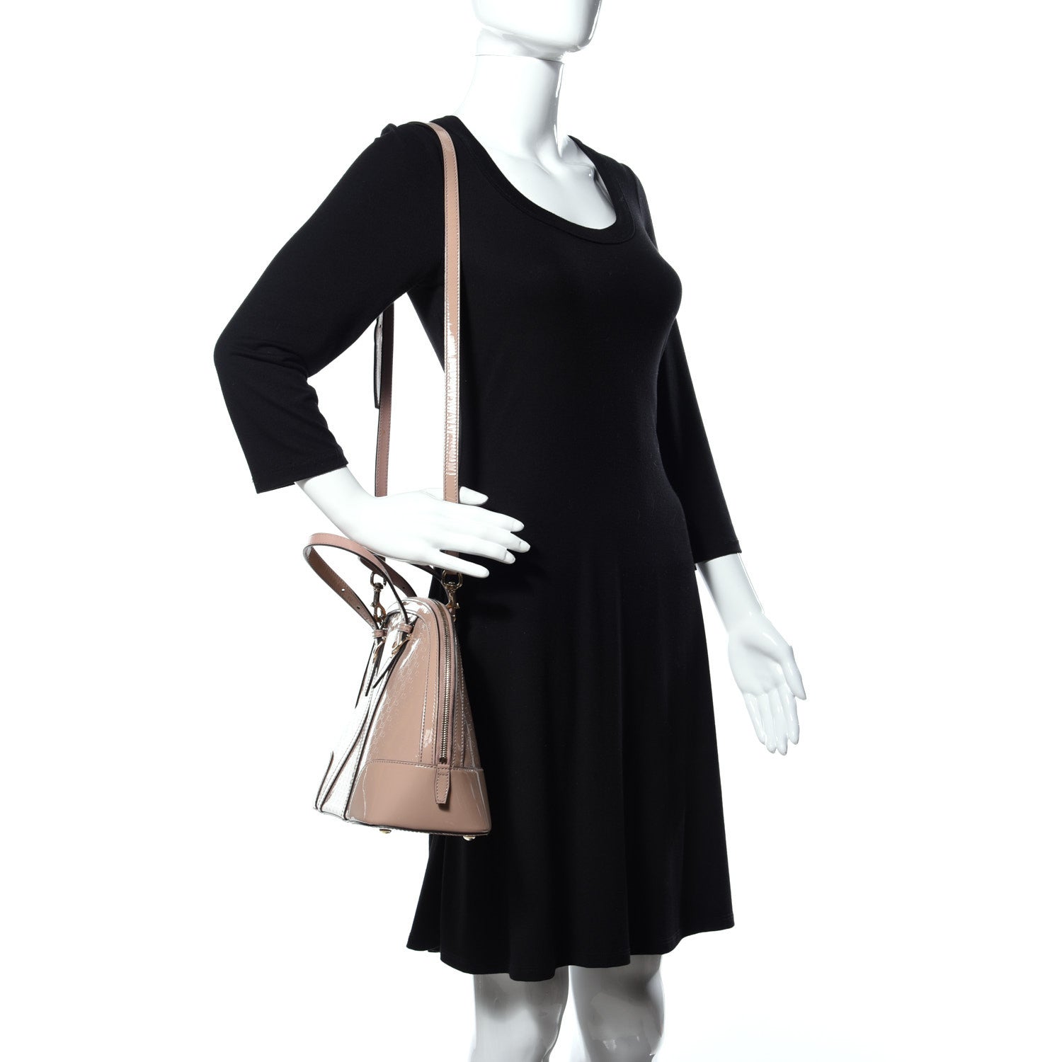 Gucci Patent Microguccissima Small Nice Top Handle Dome Bag Dark Cipria 2 of 11