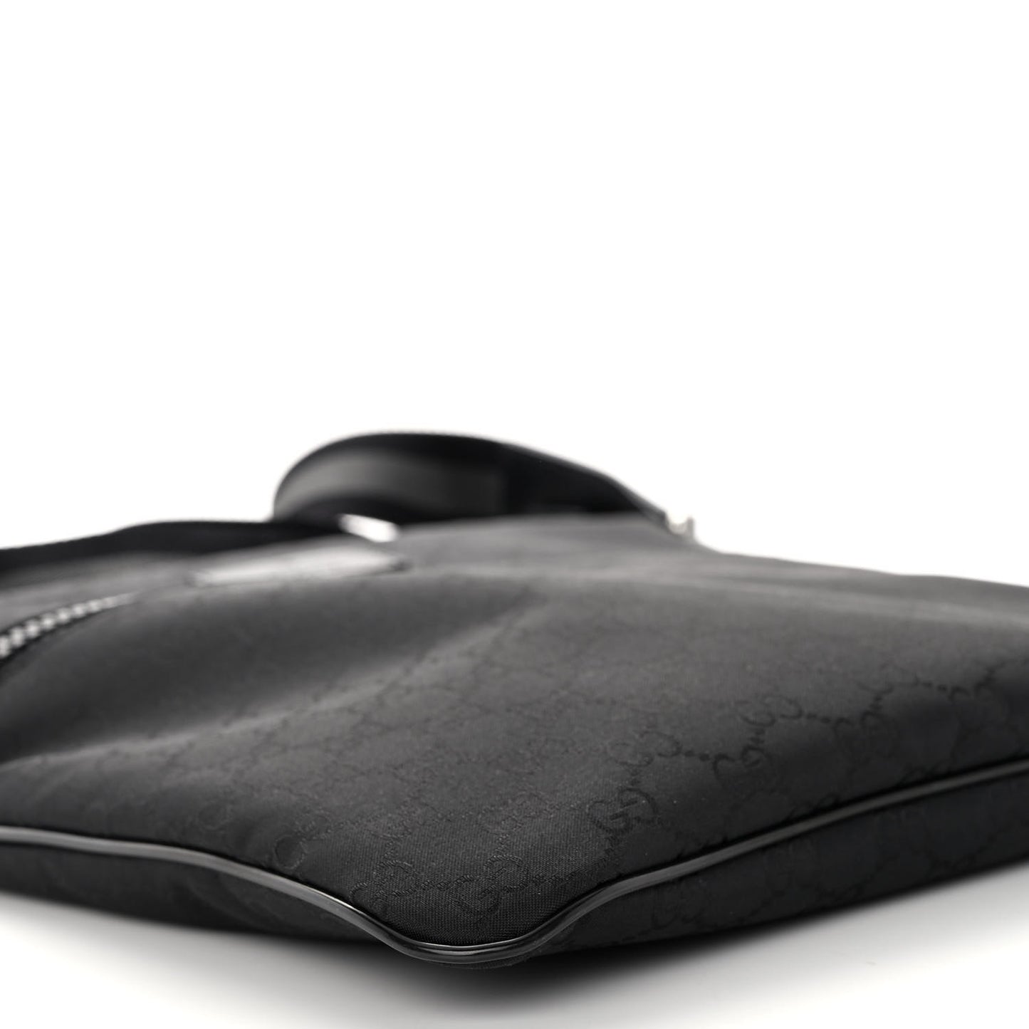 Nylon Monogram Medium Flat Messenger Bag Black