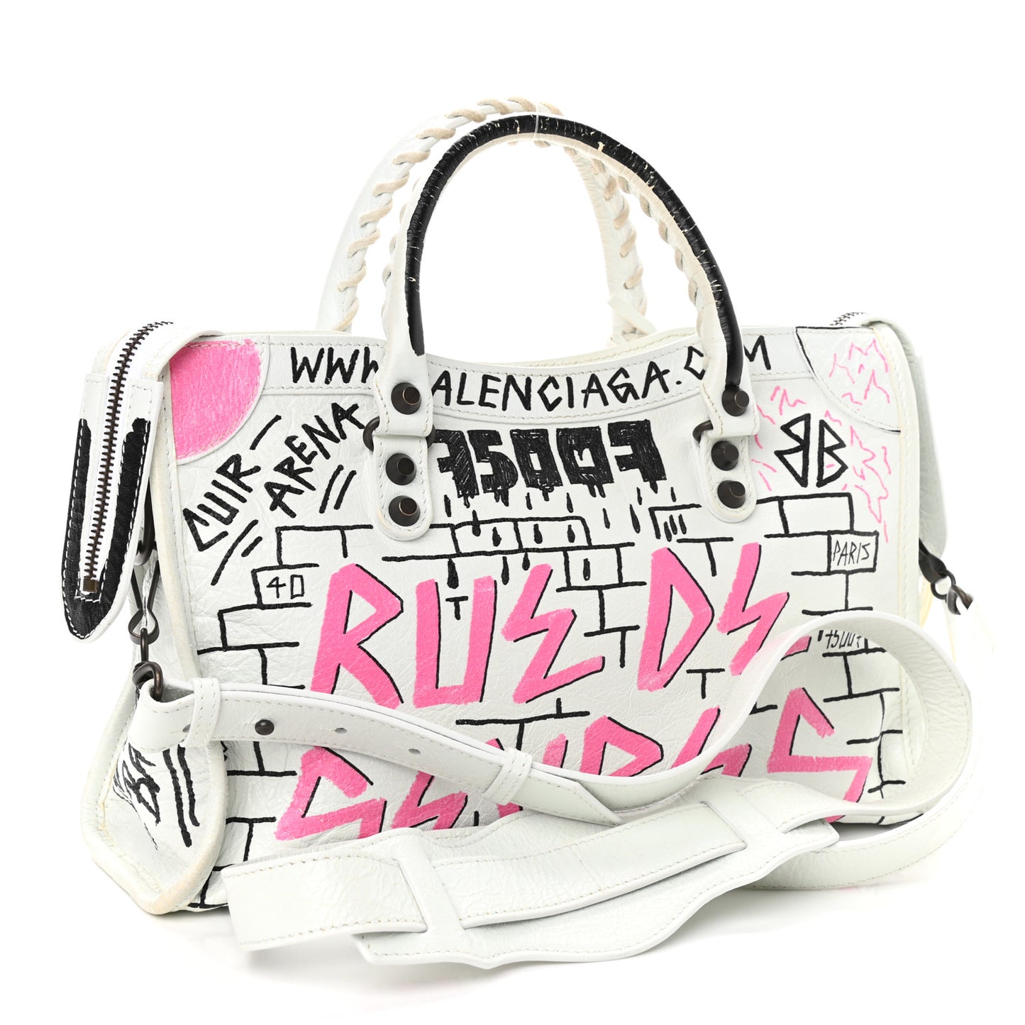 Agneau Graffiti All Over Classic Hardware S City White Multicolor