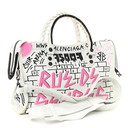 Balenciaga Agneau Graffiti All Over Classic Hardware S City White Multicolor 3 of 9