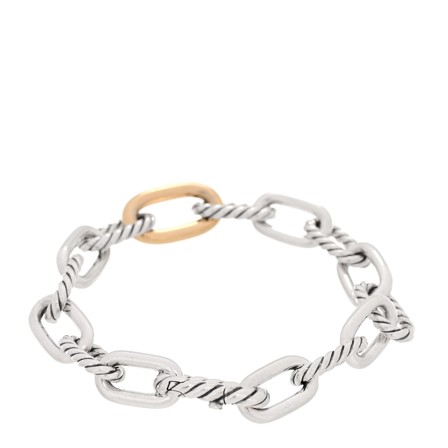 Sterling Silver 18K Yellow Gold 8.5mm Madison Chain Bracelet