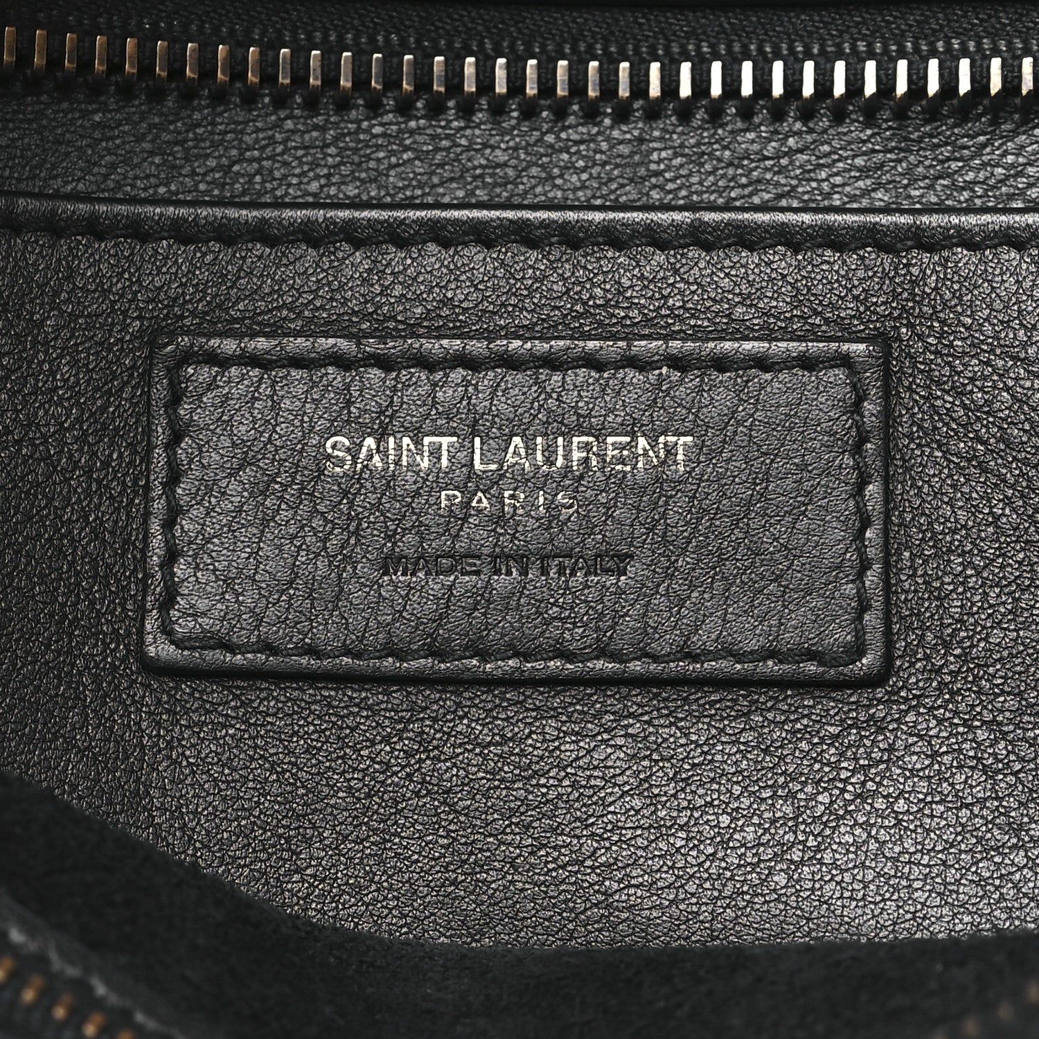 Saint Laurent Smooth Calfskin Crocodile Embossed Baby Monogram Downtown Cabas Black 6 of 9