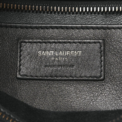 Saint Laurent Smooth Calfskin Crocodile Embossed Baby Monogram Downtown Cabas Black 6 of 9