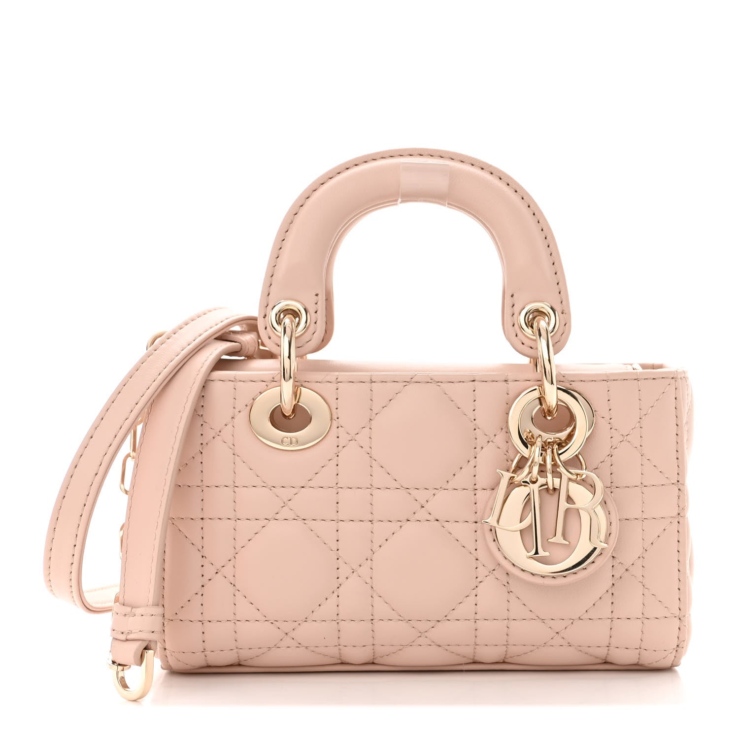 Christian Dior Lambskin Cannage Micro Lady D-Joy Rose De Vents 1 of 10