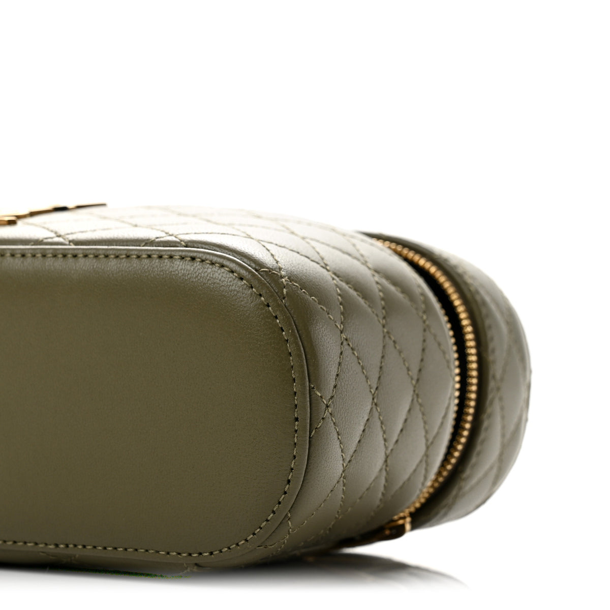 Saint Laurent Lambskin Quilted Mini Gaby Vanity Case Strong Moss 10 of 13