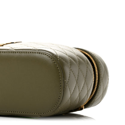 Saint Laurent Lambskin Quilted Mini Gaby Vanity Case Strong Moss 10 of 13