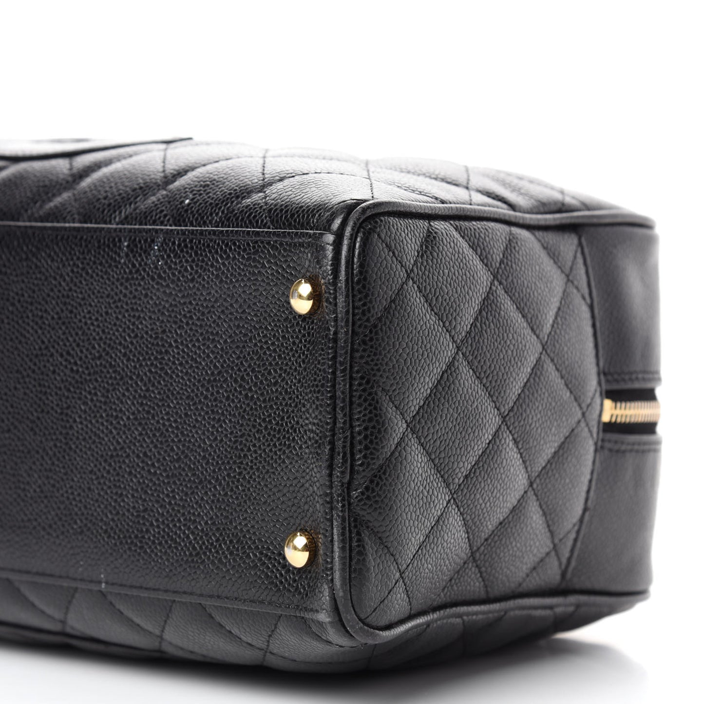 Caviar Quilted Large Bowler Black