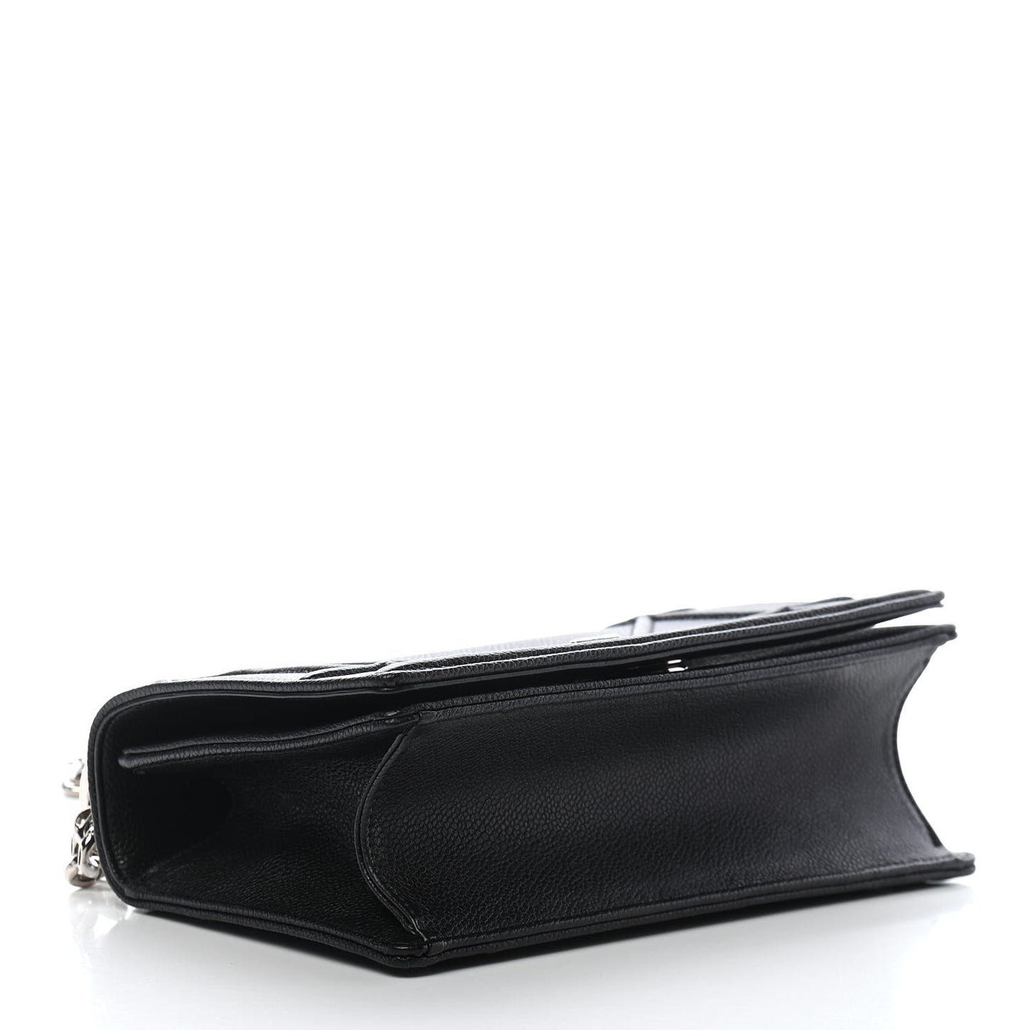 Grained Calfskin Small Diorama Flap Bag Black