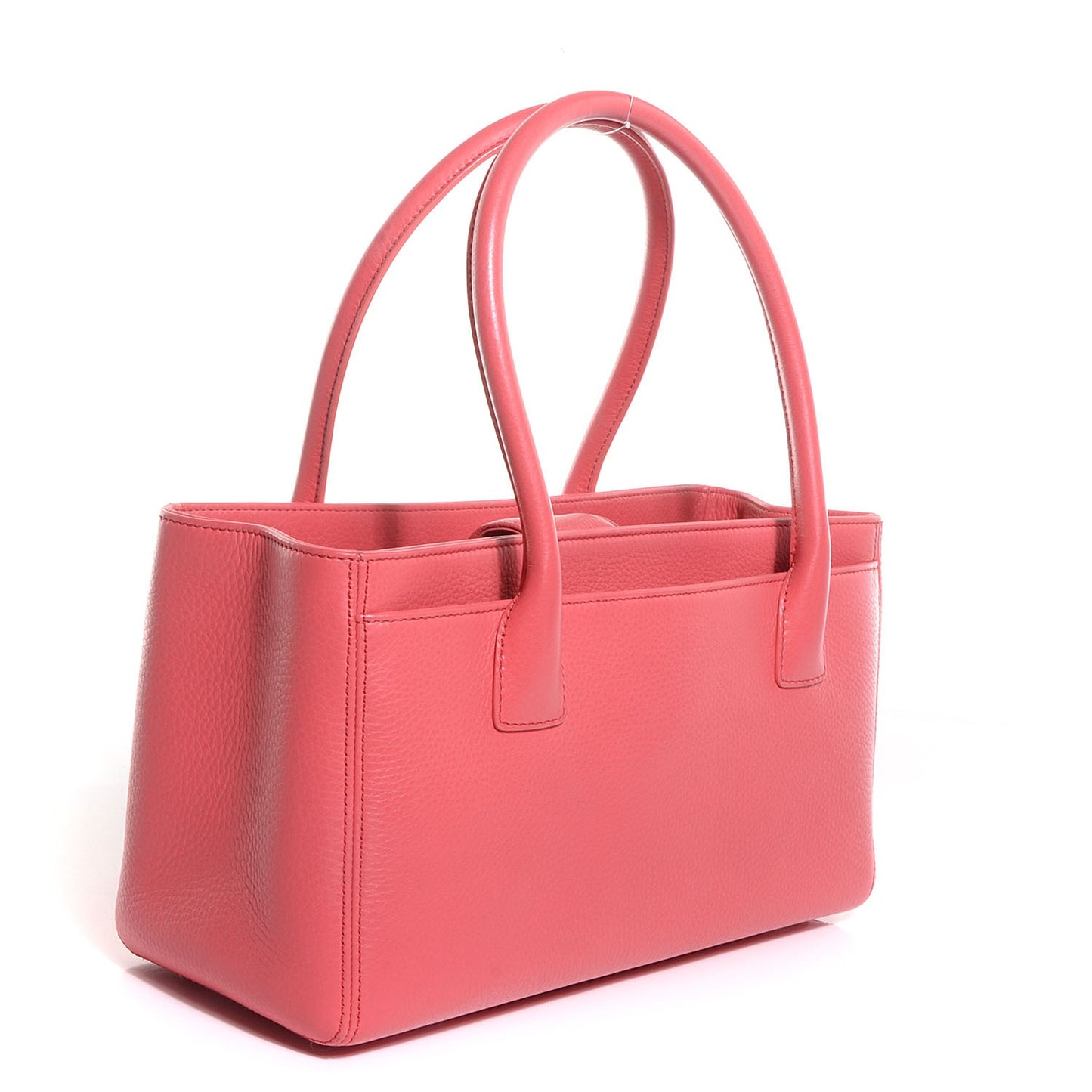 Calfskin Small Cerf Shopper Tote Coral